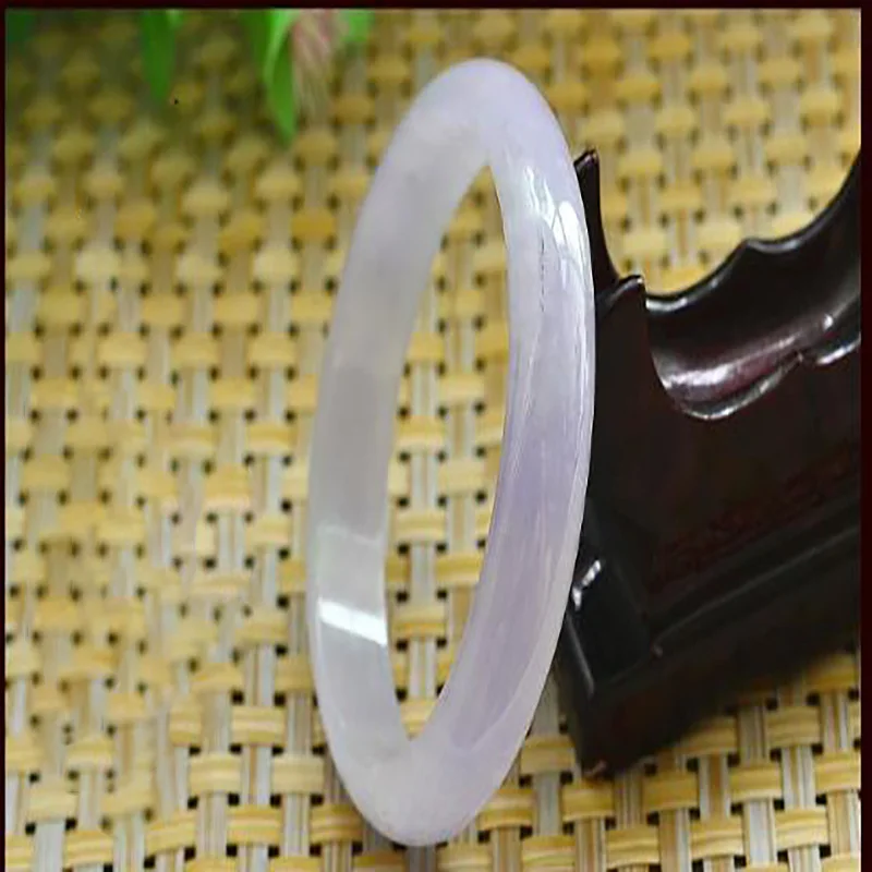 Браслет из Мьянмы со льдом фиолетового нефрита Изумрудный ярко-фиолетовый