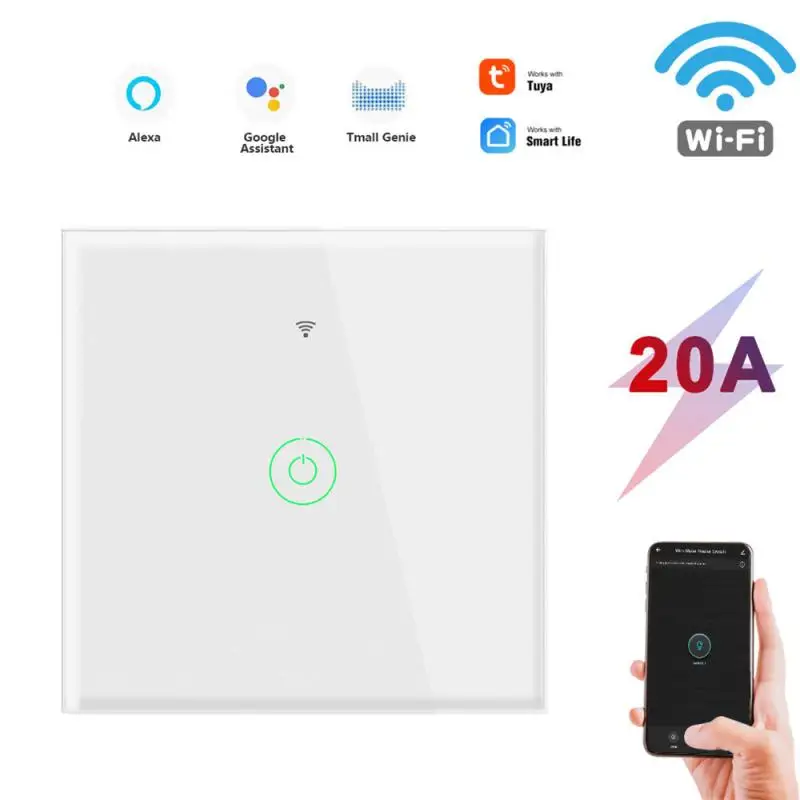 

Tuya Smart Water Heater Switch 20a Wifi Touch Wall Switch Timing Work With Google Home And Alexa Smart Switch Smart Home