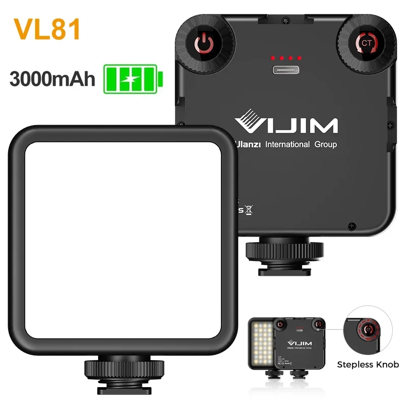 

VIJIM VL81 3200-5600K 6.5W LED Video Light Mini Vlog Fill Light for Gopro 11 10 SJCAM Sony A6400 A6300 iPhone 14 13 12 DSLR SLR