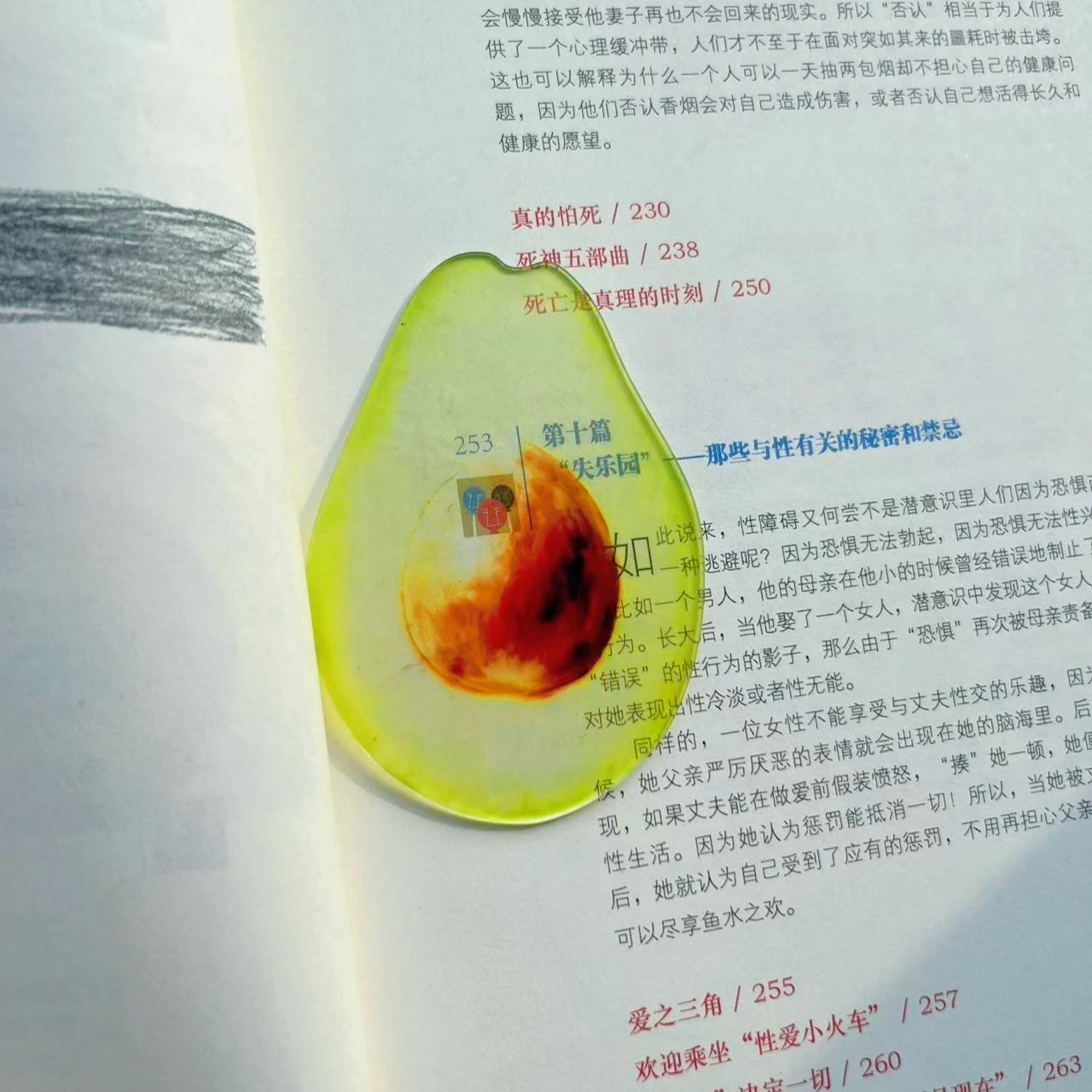 

Прозрачная акриловая закладка в форме авокадо