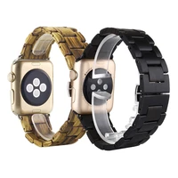 strap for apple watch band 44mm 40mm 45mm 41mm natural wooden bracelet belt retro smartwatch for iwatch 4 3 5 se 6 7 watchband
