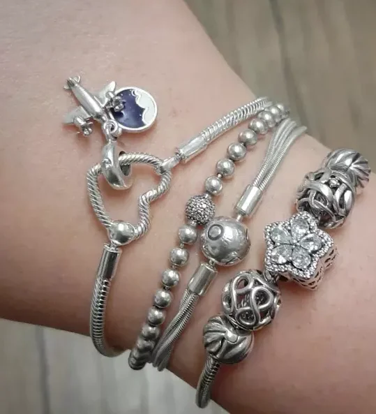 Breloque Pandora en Argent S925 pour Femme, Avion, Film, Clariboard, Tour de Paris, Bijoux, Accessoires, Cadeau Exécutif