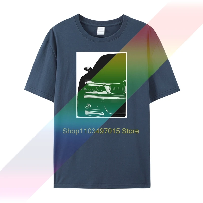 E46 M3 Футболка Deisgn для мужчин Тюнинг Гоночный автомобиль Автоспорт Хлопковая
