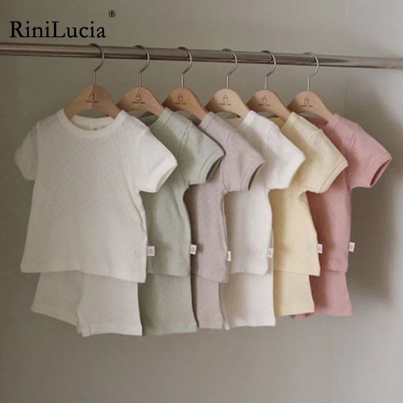

RiniLucia Children Pajamas Baby Clothing Set Kids Cotton Sleepwear Summer Cotton Nightwear Boys Girls Soft Pyjamas Pijamas Set