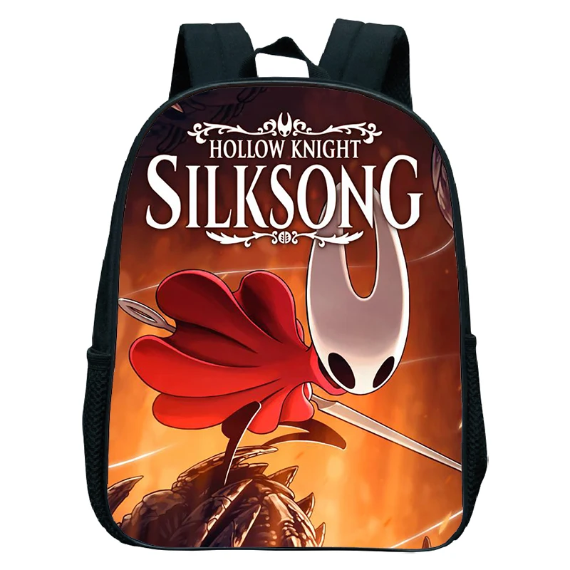 Фото Новая школьная сумка Hollow Knight для детей, школьные ранцы Silksong с героями мультфильмов для мальчиков и девочек, детские ортопедические рюкзаки для детей 4-13 лет №2