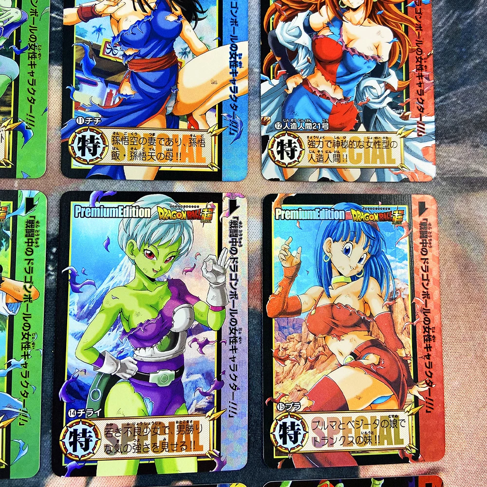 9Pcs/set Dragon Ball Beautiful Girl Flash Cards Small Set Card Bulma Videl Android 18 Sexy Kawaii Anime Collector Gift Toy - купить по