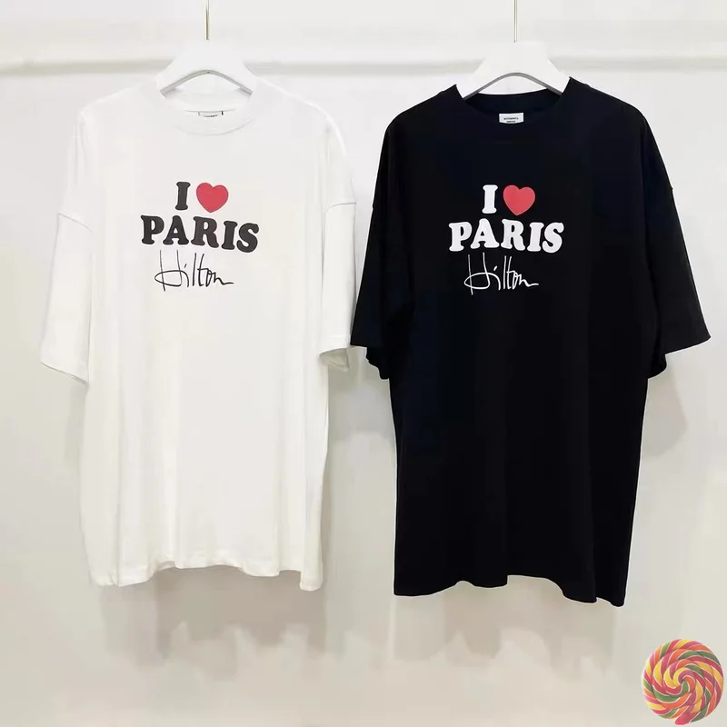 

Мужская футболка оверсайз с надписью «I LOVE PARIS»