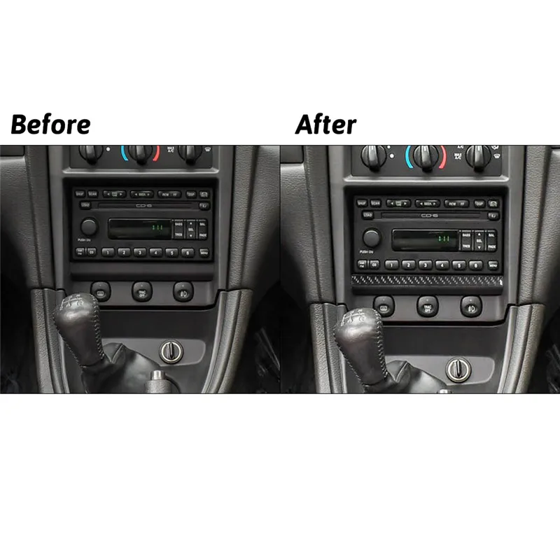 Автомобильные наклейки из углеродного волокна нижняя отделка CD-плеера для Ford