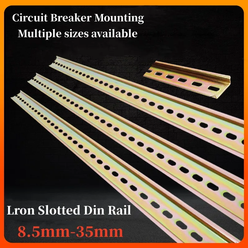 

1 Pcs 8.5mm-35mm Iron Slotted Din Rail For Circuit Breaker Mounting C45 Guide Rail Terminal Connector Installation Track 0.9mm