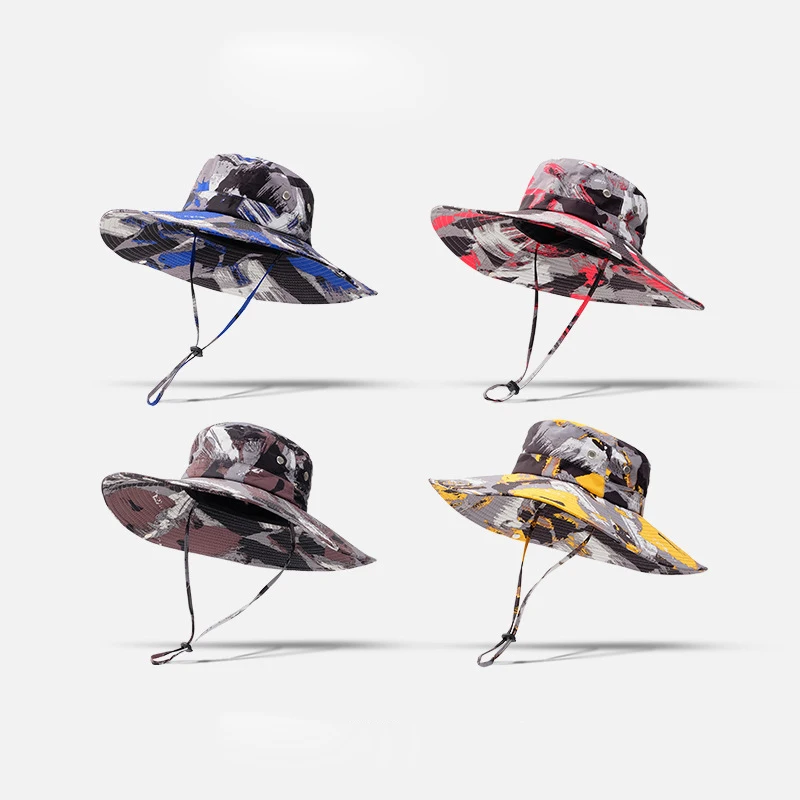 New Summer Camouflage UV Resistant And Quick Drying Sun Hat Fishing Hat Outdoor Sun Protection Large Brim Sunshade Fisherman Hat