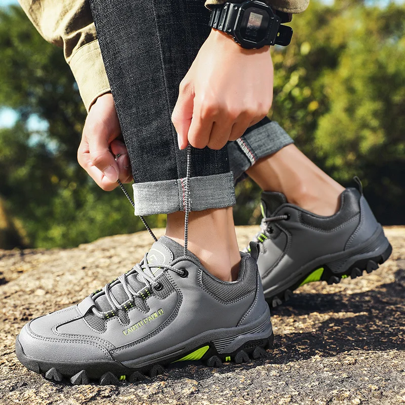 Мужские походные ботинки повседневная кожаная Водонепроницаемая спортивная