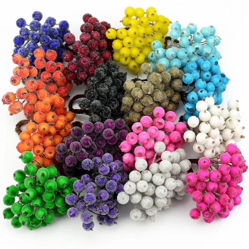 

40pcs Mini Artificial flower Fruit Foam Berry Christmas Decoration Bouquet for Wedding Home Decor DIY Scrapbooking Bacca Wreath