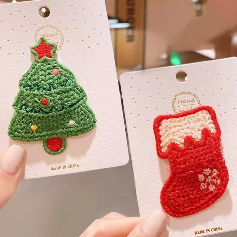 

Christmas Hairpins Hair Clips Xmas Tree Bell Elk Socks Santa Claus Snowman Accessories