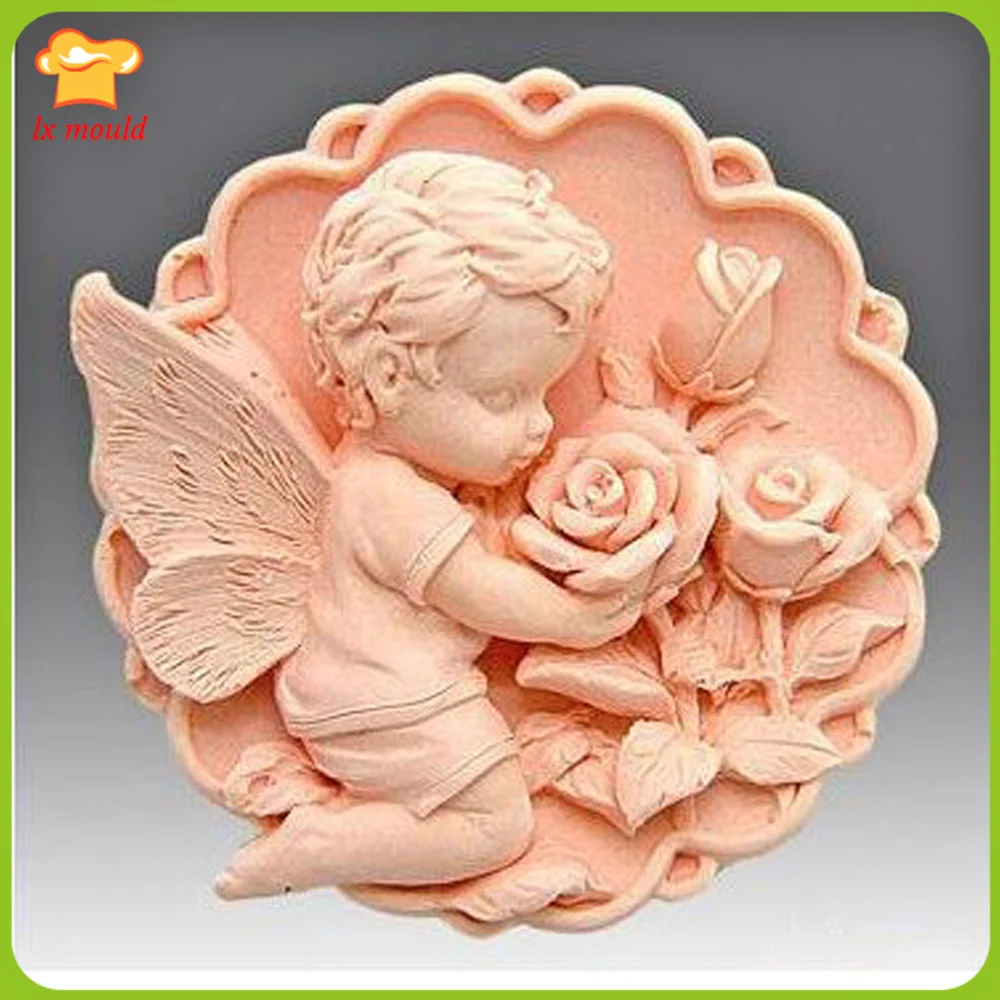 

Rose Angel Baby Silicone Mold Cake Chocolate Candy Pastry Fondant Decorating Craft Fondant DIY Candle Handmade Soap Molds