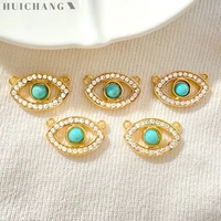 5pcslot turkish crystal devil eye connector charms hollow pendant for diy handmade necklace bracelet jewelry lucky accessories