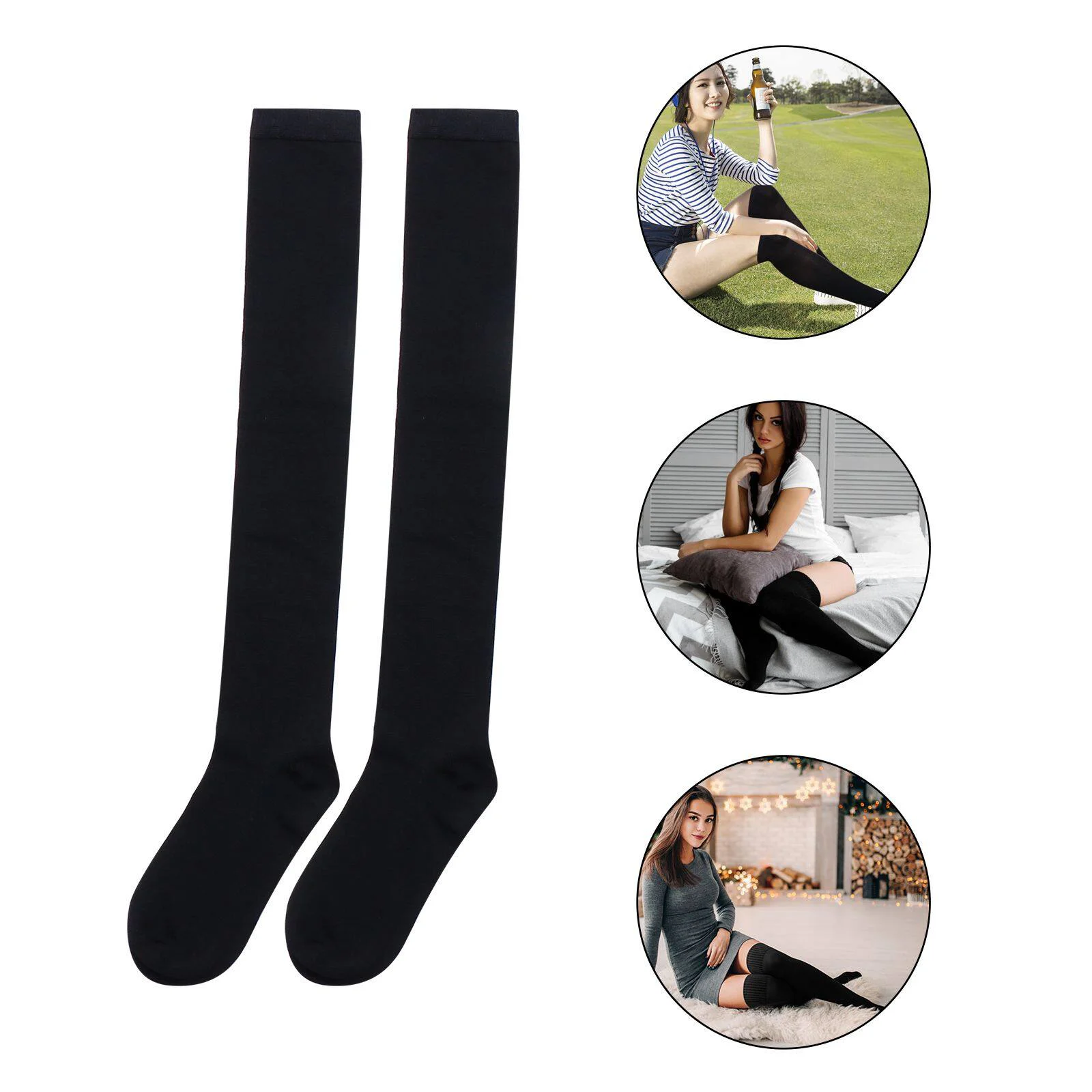4 Pairs Female Winter Stockings Japanese Style Stockings Comfortable Stockings
