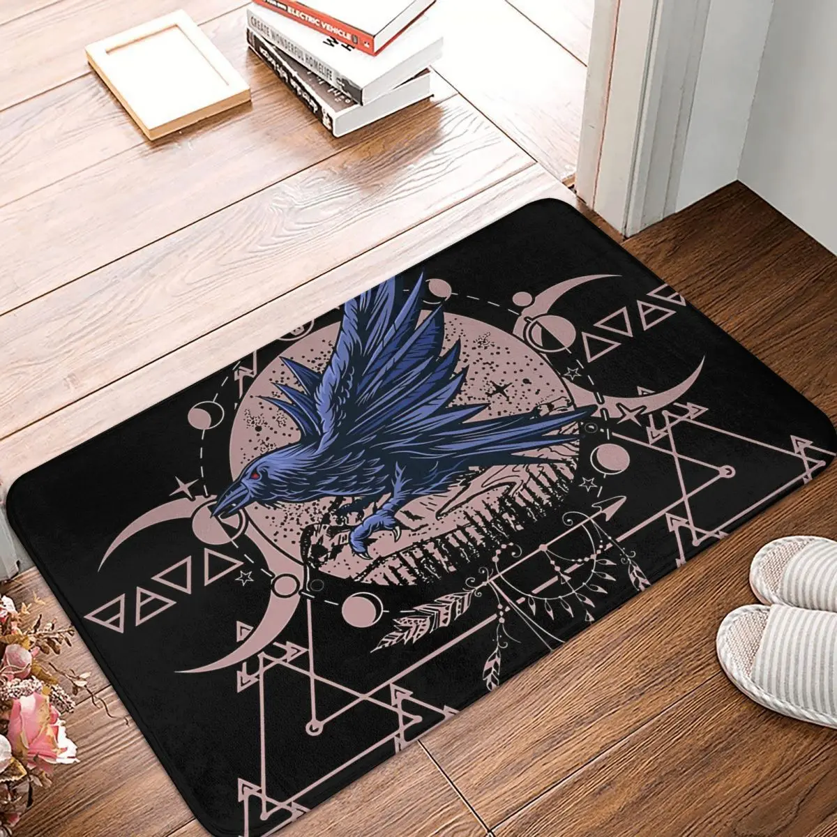 

Non-slip Doormat Wiccan Mandala Of The Raven Bath Bedroom Mat Prayer Carpet Indoor Modern Decor