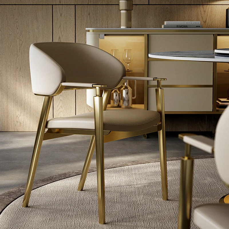 

Italian Style Dining Chairs Arm Kitchen Gold Design Luxury Dining Chairs Salon Sillas Para Comedor Dining Room Furniture WK50CY