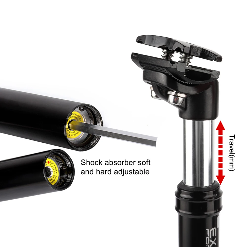 

High Quality Bike Seatpost Seat Tube Black KSP-630 MTB Bicycle Suspension Mountain Road Red 27.2x350mm 31.6x350MM