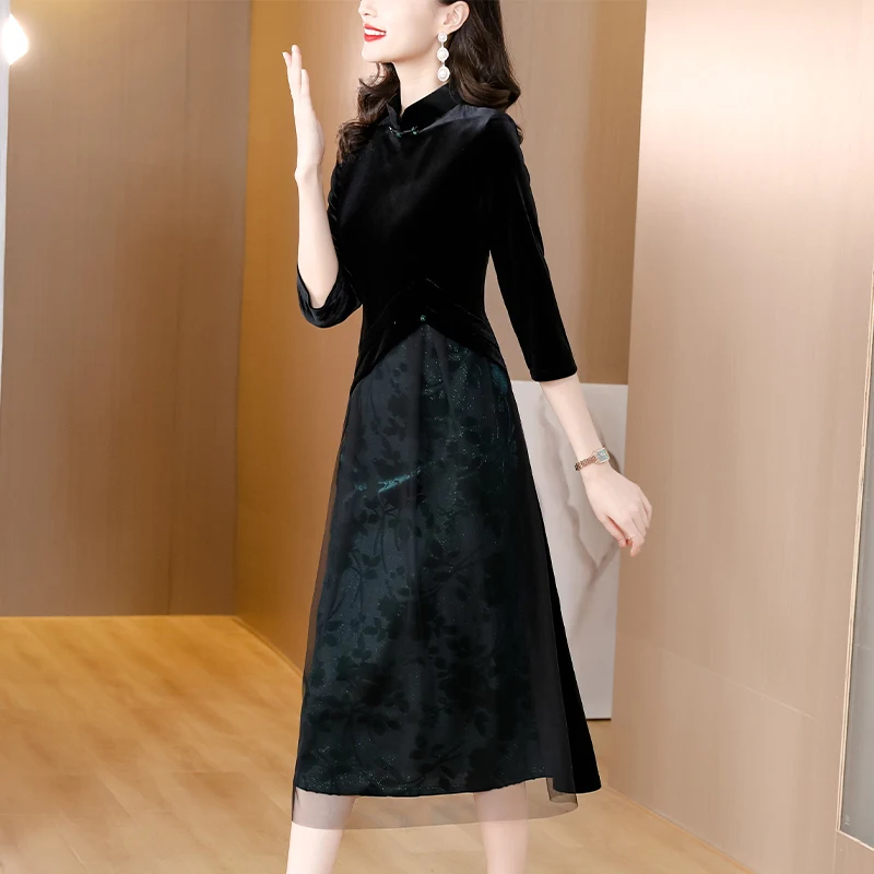 Новинка 2023 модное платье с вышивкой женское осеннее универсальное улучшенное