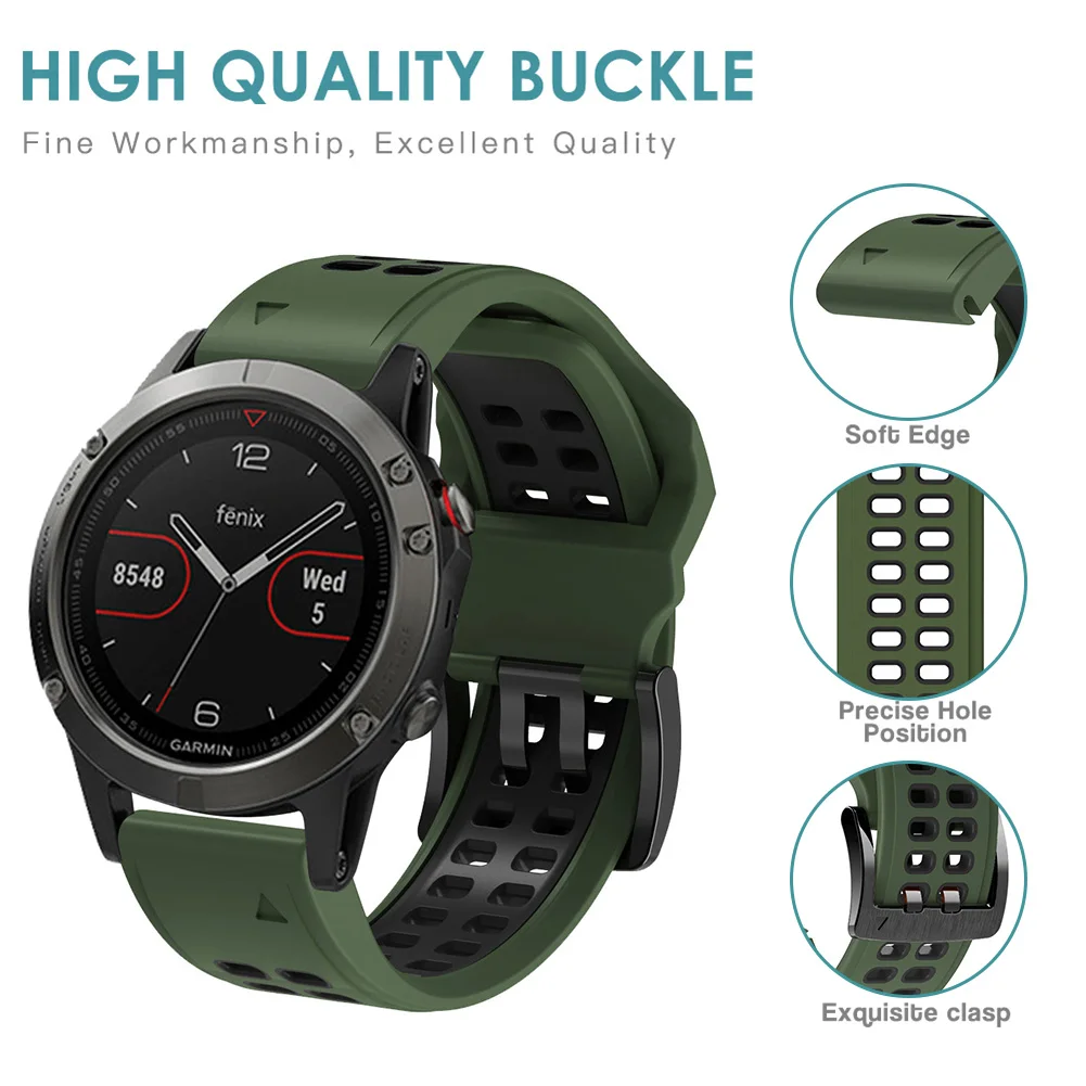 

Ремешок силиконовый спортивный для смарт-часов Garmin Fenix 7/6 Pro/5 5X 3HR