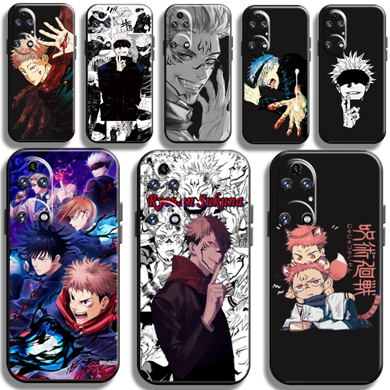 

Jujutsu Kaisen Gojo Satoru Phone Case For Huawei P50 P50 Pro Funda Shockproof Coque Cover TPU Cases Shell Soft