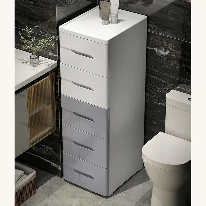 Пластиковые шкафы с выдвижными ящиками для ванной комнаты Современная
