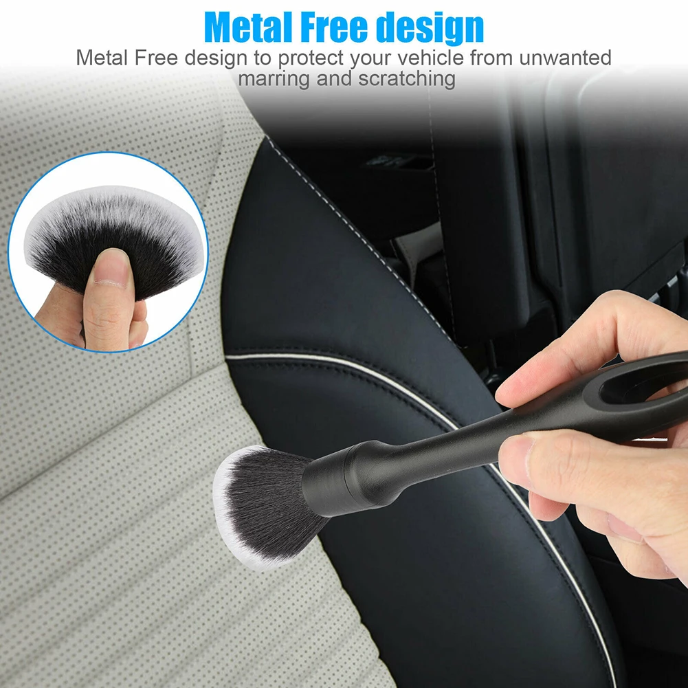 

3 Pcs Car Detailing Brush Set Soft Bristle Car Cleaning Brush Kits Vehicle Interior Air Conditioner Supplies Car Cleaning Tools