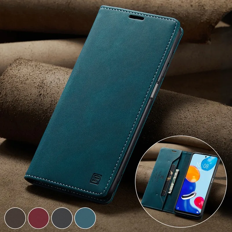 

Anti-theft Luxury PU Leather Vintage Flip Phone Case for Xiaomi Redmi Note 11 Pro 10S 11S 9S Wallet Magnetic Stand Card Bags