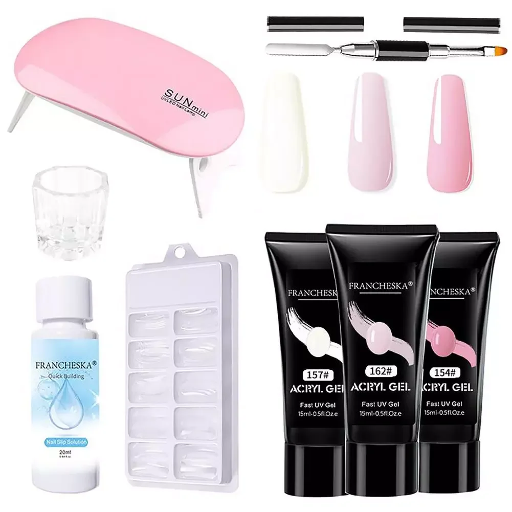 

NEW2023 Poly Extension Nail Gel Nail Kits Gel For Building Nail Polish Builder Nail Gel Kit Manicure Set Nail Extension Tool For