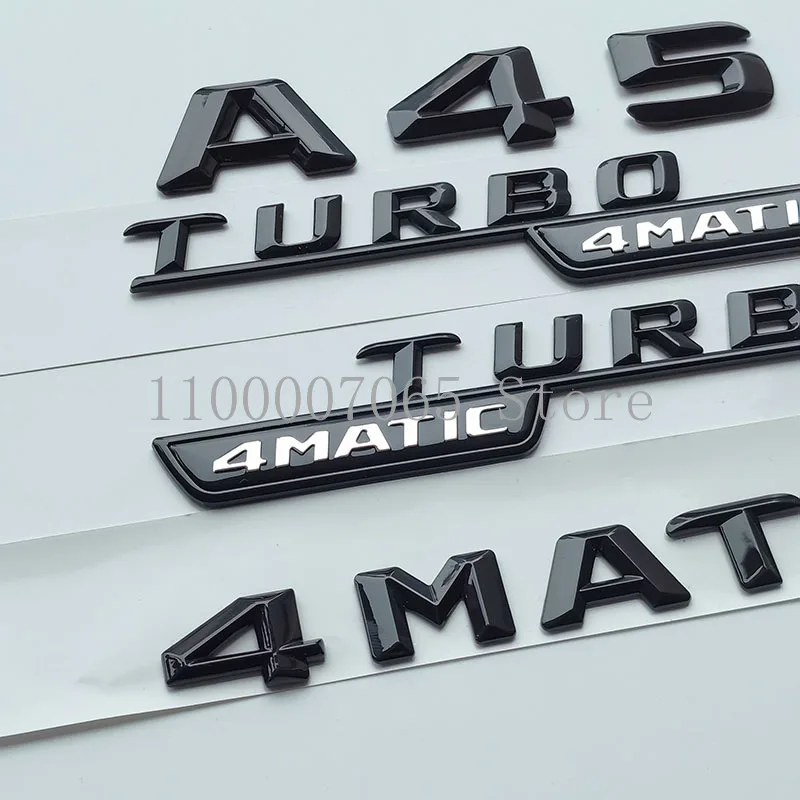 2015 глянцевые черные буквы A45 Turbo 4matic Верхняя фотография для Mercedes Benz AMG