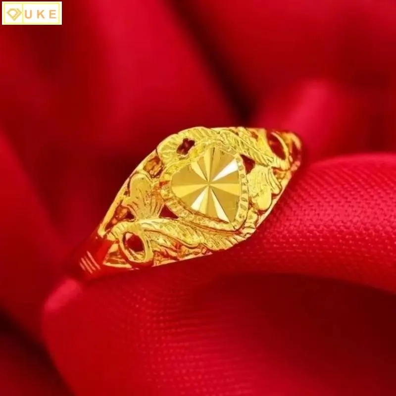 

Pure Nansha Copy Real 18k Yellow Gold 999 24k Simulated Color Adjustable Opening Women's Fashion Index Finger Ring Never Fade Je