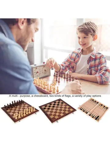 Шахматы APWIKOGER 3 в 1 деревянные