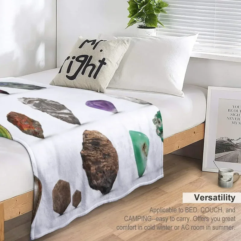 Одеяло для пикника с камнями минералами и кристаллами