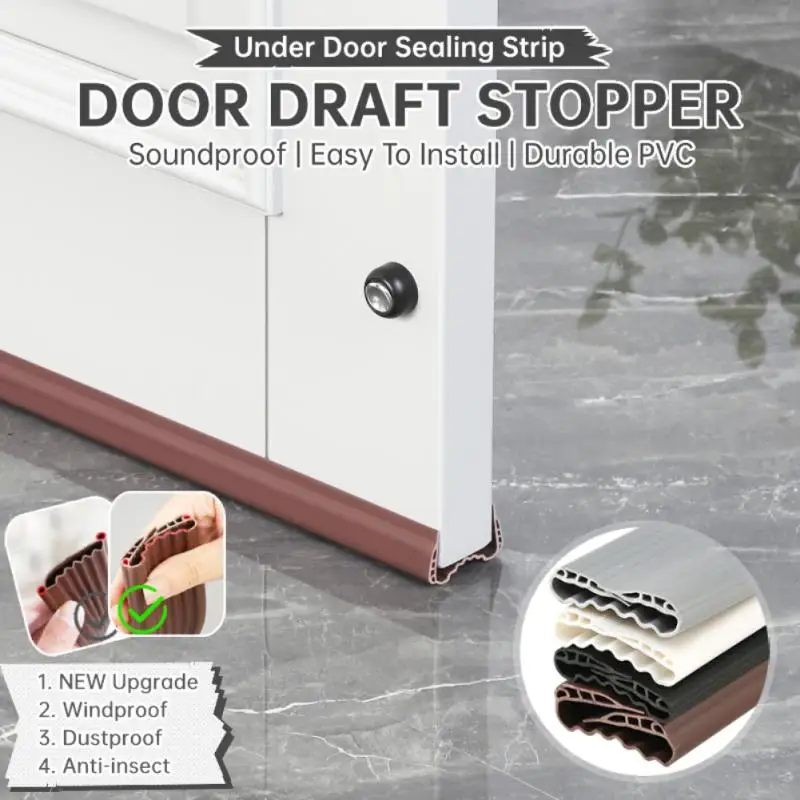 

Double Layer PVC Door Draft Stoppers Weather Stripping Door Sealing Strip Wind Blocker Noise Stopper Insulator Door Prevent