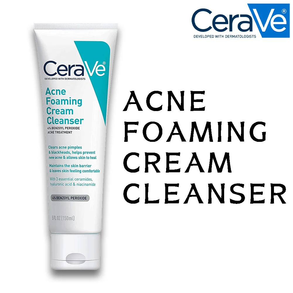 

CeraVe Acne Foaming Cream Cleanser 150ml Acne Removal Moisturizing Cleaning Dirt and Grease Gentle Soothing Hyaluronic Acid
