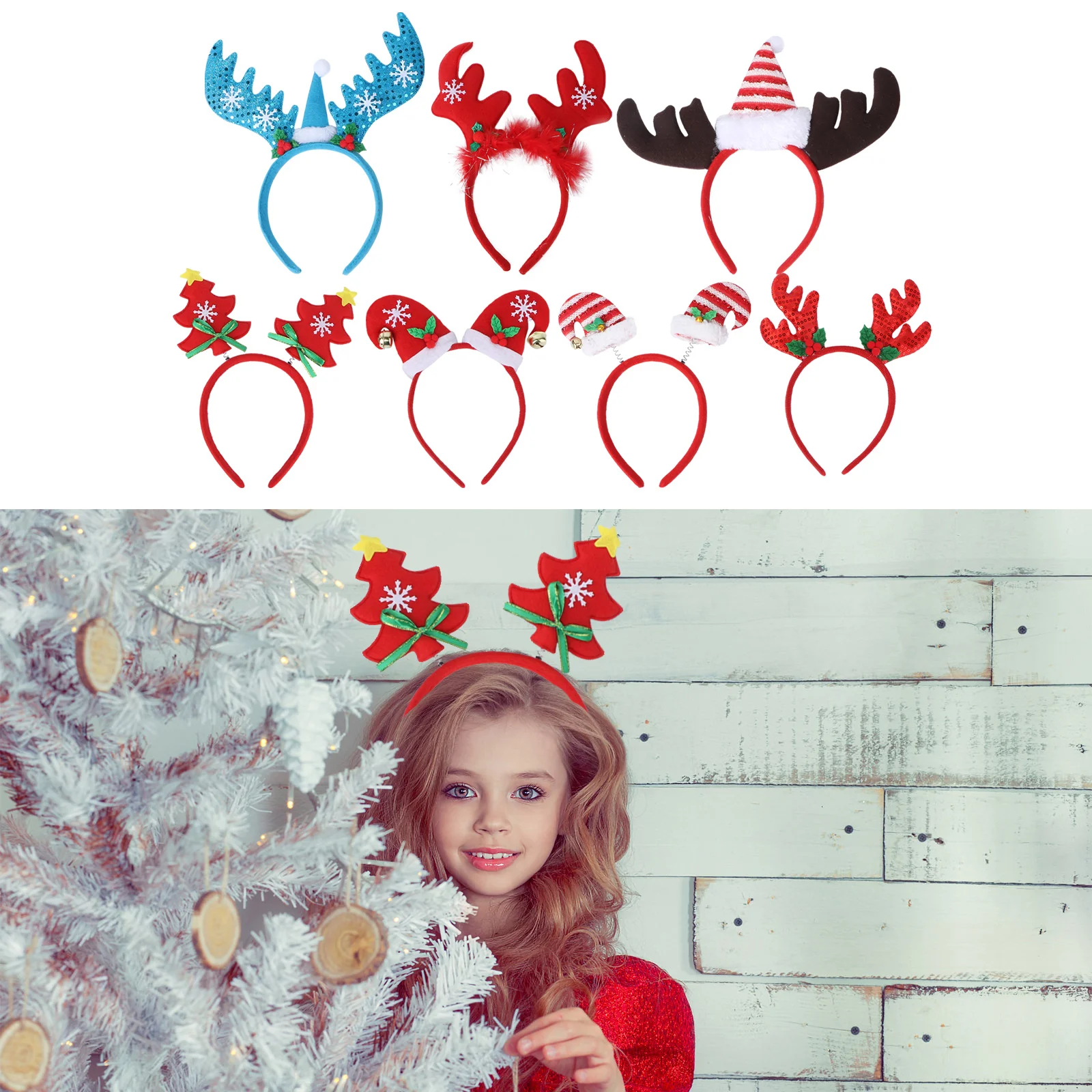 

7Pcs Lovely Hair Creative Christmas Decorative Headdress Party Prop