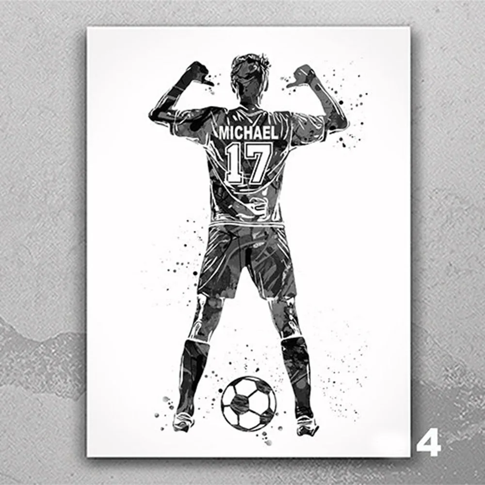 Картина на холсте интерьер игрока в футбол для мальчиков мужской мяч подарок