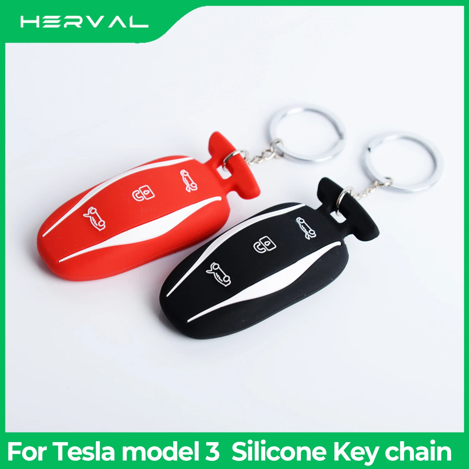 

For Tesla Model 3 Key Case Cover Silicone Full Surround Remote Key Fob Package Keychain Styling Protector Accessories
