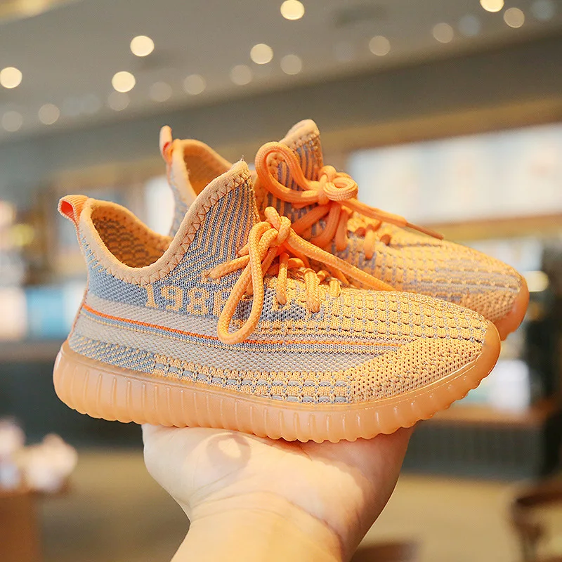 

Lightweight Air Mesh Breathable Children Casual Shoes Boys Girls Unisex Kids Fashion Knitted Non-slip Soft Sole Casual Sneakers