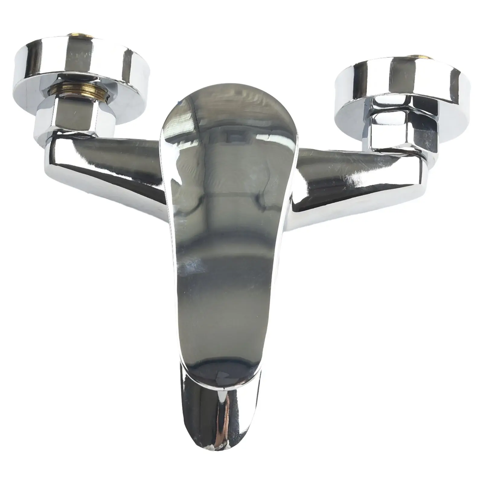 

Chrome Wall Mounted Faucets Dual Spout Mixer Tap for Bathtub Single Handle Zinc Alloy Material Rust Resistant