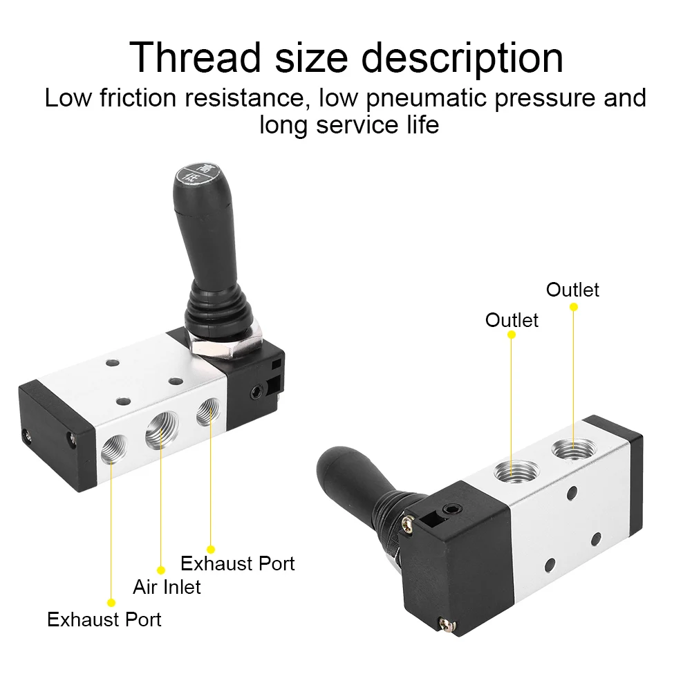 

4H210-06G /4H210-08G 2 Position 5 Port Air Manual Valve Pneumatic Control Valve 5/2 Way Hand Lever Operated Control Valve