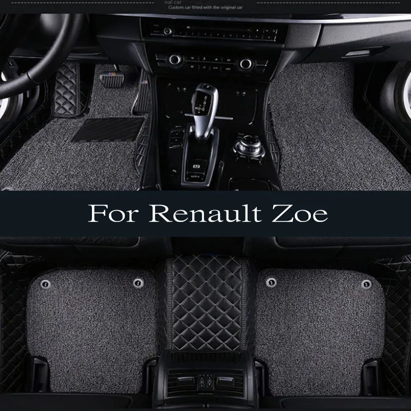 Фото Кожаные автомобильные коврики для Renault Zoe E-Tech Electric 2012 ~ 2022 5-местный антигрязевой автомобильный ковер напольный коврик автомобильные аксессуары интерьер №1