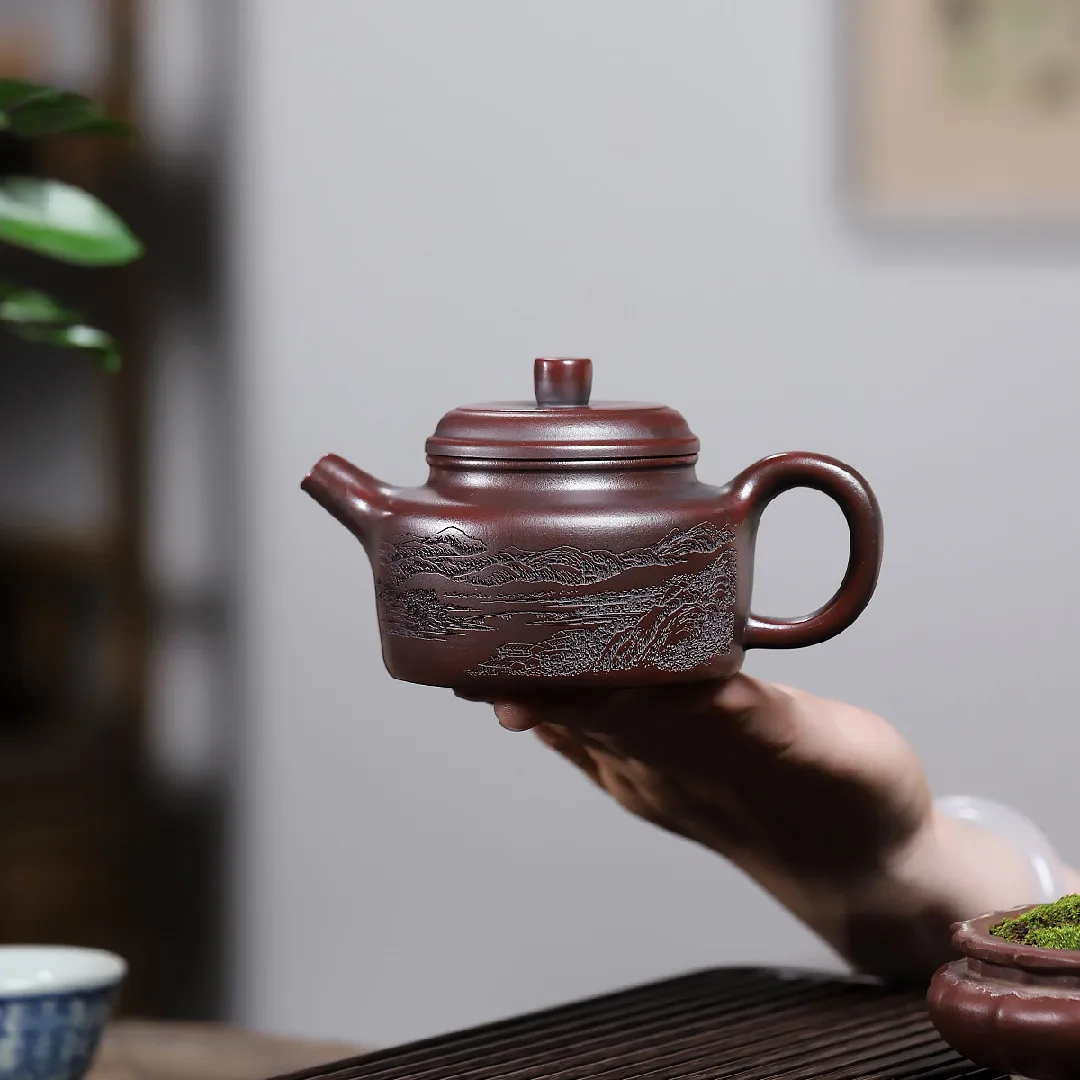 Высокое качество Исин Цзыша чайник руда древняя красная грязь изысканный ручной