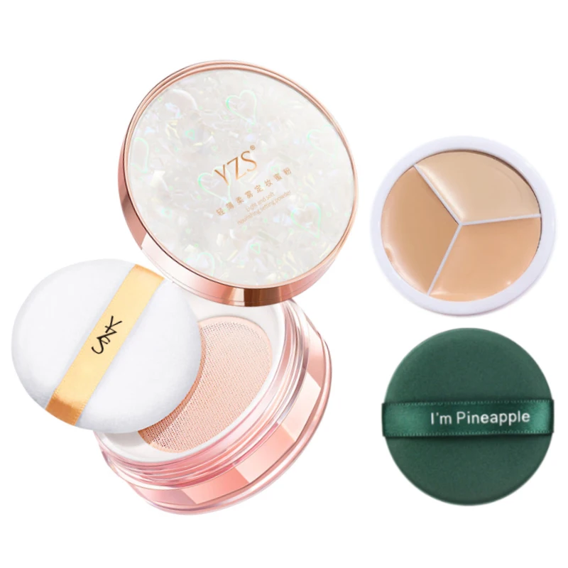 

YZS Face Makeup Loose Powder Mineral Waterproof Concealer Matte Setting Finish Oil-control Powders Same FV Cosmetics Hair Powder