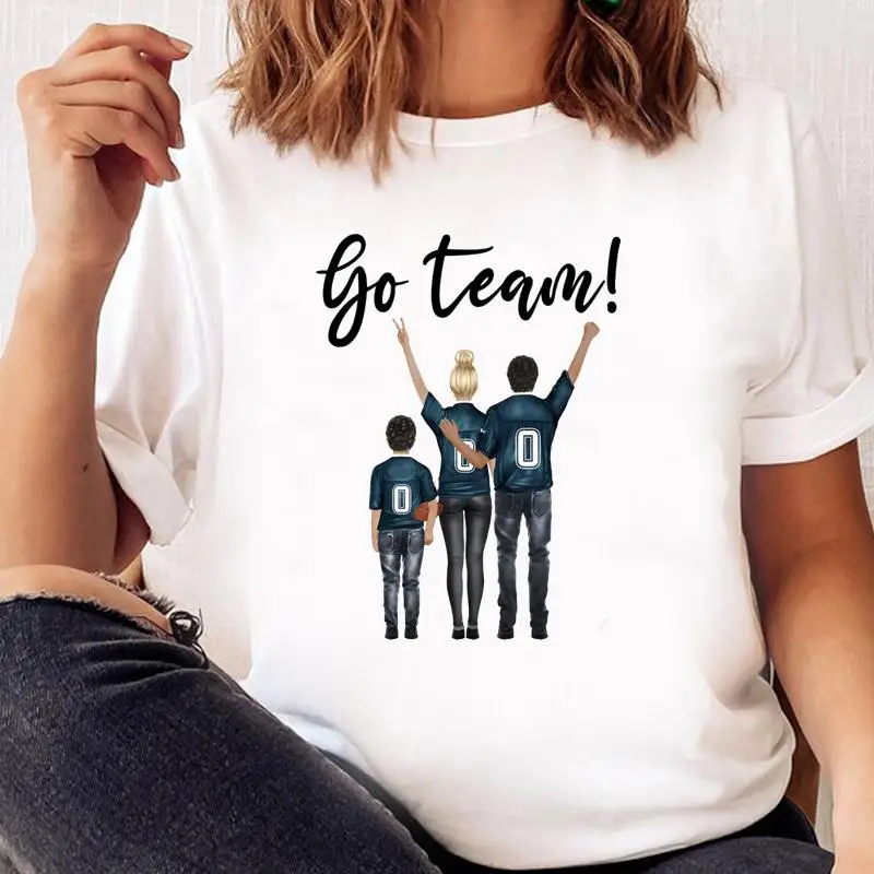 

Женская семейная Футболка с принтом милой любви, футболка с графическим принтом для мамы, модная футболка с принтом, Женский Осенний топ с м...