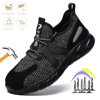 work sport safety steel toe shoes puncture proof boots men and womens casual breathable sneakers outdoor comfortable shoes