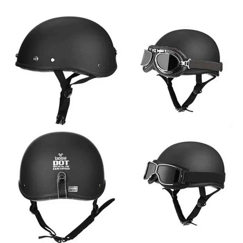 Винтажный мотоциклетный шлем на пол лица немецкий Ретро Kask cafe Racer scooter cruiser chopper