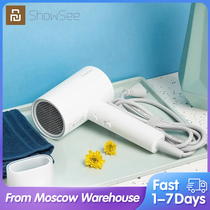 

Фен для волос Showsee Anion портативный диффузор для волос ионный профессиональный фен для волос фен 1800 Вт фен