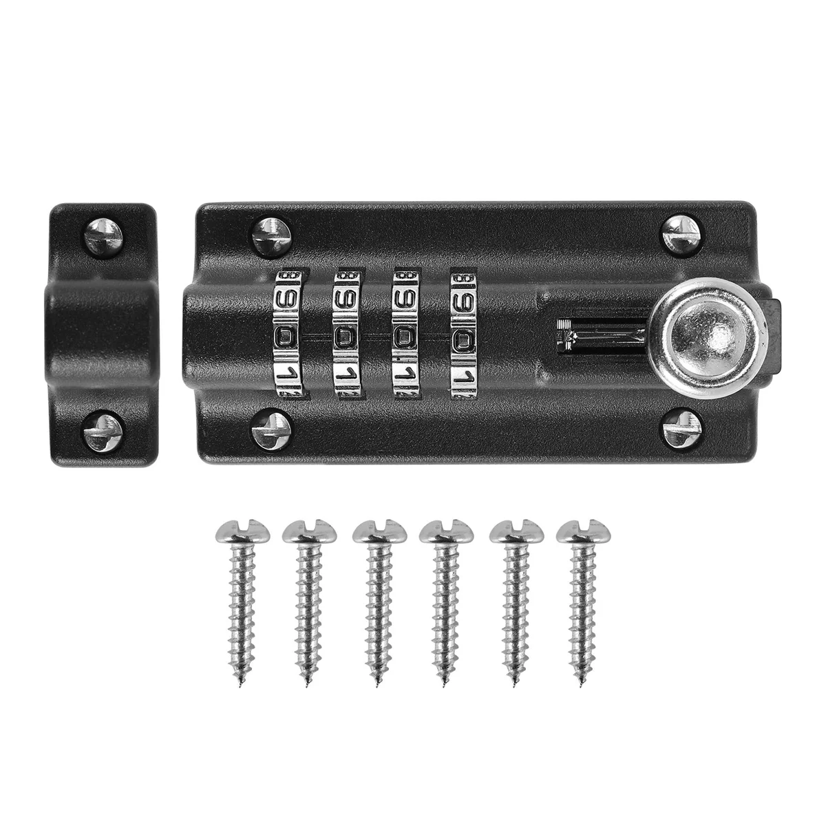 

Password Lock Black Bolt Metal Door Latch Anti-Theft Safety Combination Digit Padlock Outdoor Home Wood Gate Hardware